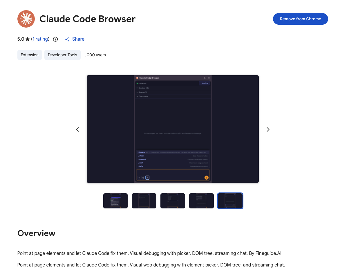 Claude Code Browser extension